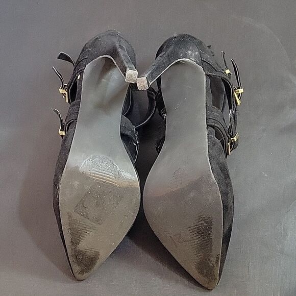 JUSTFAB MULTI-STRAP ADJUSTABLE BUCKLE BACK ZIP CLOSURE WOMEN"S SHOE - Picture 12 of 13